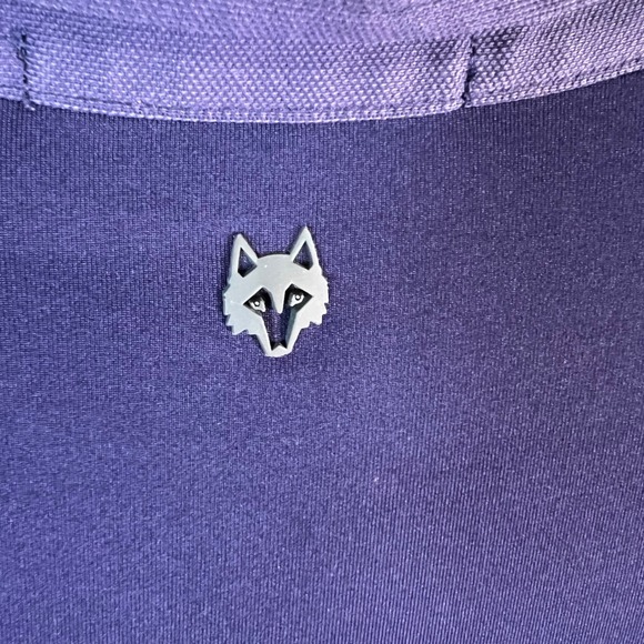 Greyson Men XL Purple Short Sleeve Golf Polo Shirt Wolf Logo Stretch Performance - Picture 9 of 9